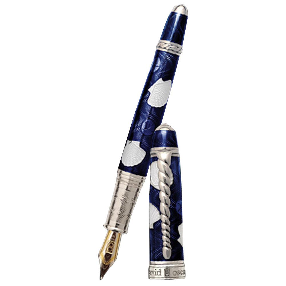 David Oscarson Seaside Fountain Pen - Limited Edition - Ocean Blue/White - Pen Boutique Ltd