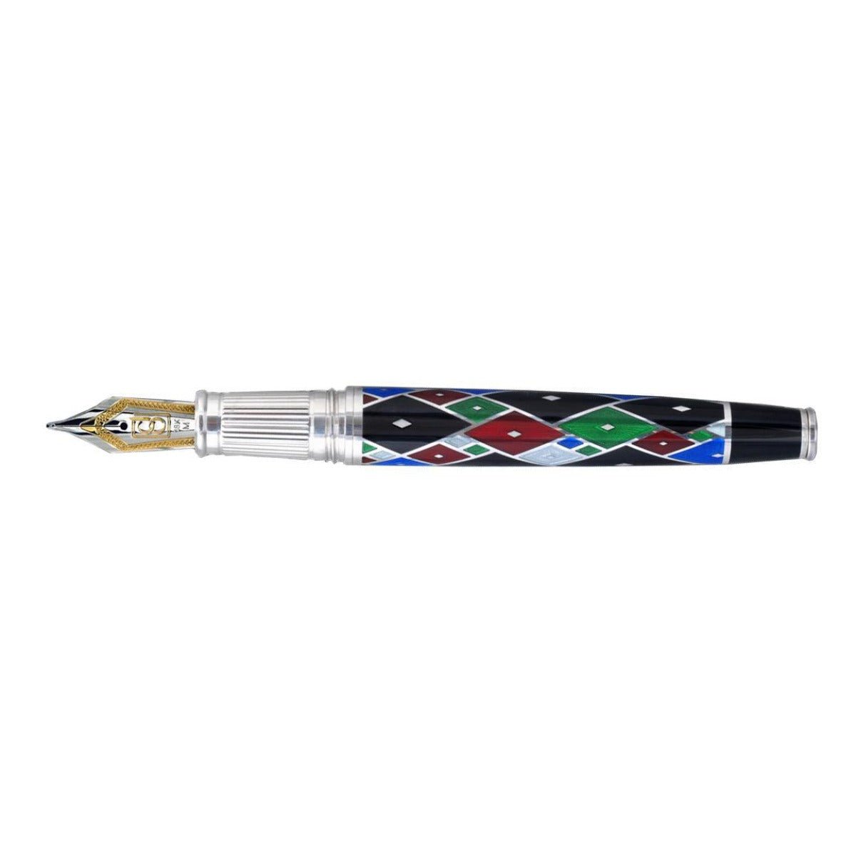 David Oscarson Harlequin Fountain Pen - Opaque Black/Onyx - Pen Boutique Ltd