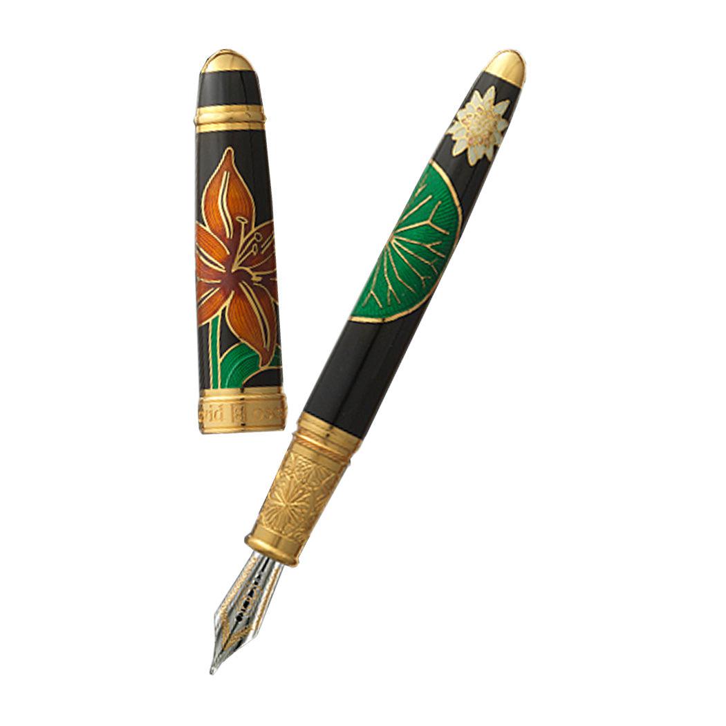David Oscarson Lily Fountain Pen - Black, Saffron, Citrine, Ruby and Emerald - Pen Boutique Ltd