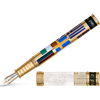 David Oscarson Ellis Island Fountain Pen - White - Gold Vermeil - Pen Boutique Ltd