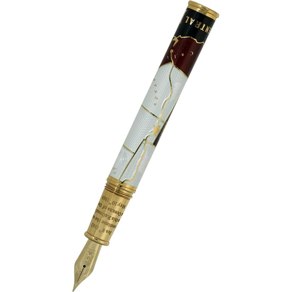David Oscarson Golden Spike Fountain Pen - Ruby Red - Pen Boutique Ltd