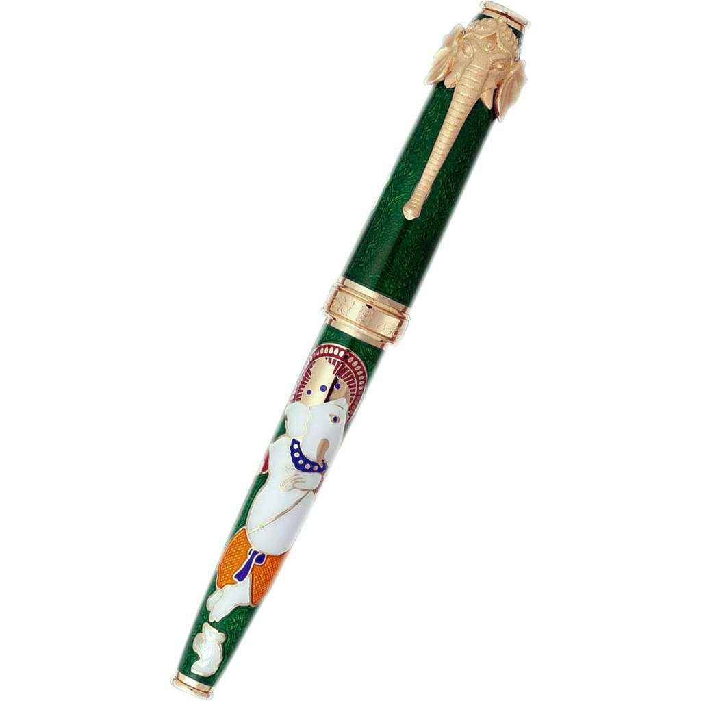 David Oscarson Lord Ganesha Rollerball Pen - Emerald Green - Pen Boutique Ltd