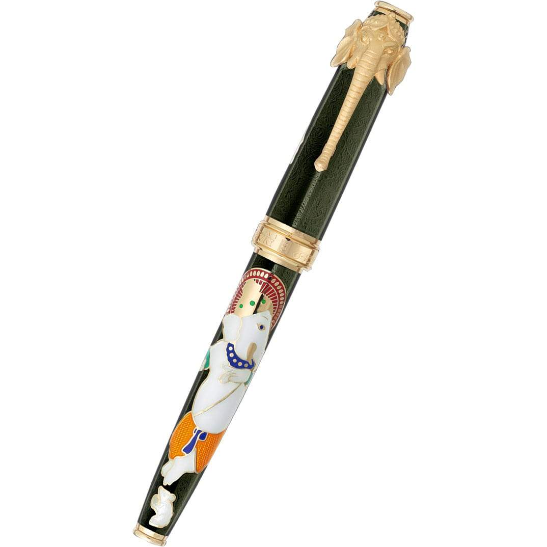 David Oscarson Lord Ganesha Rollerball Pen - Mossy Black - Pen Boutique Ltd
