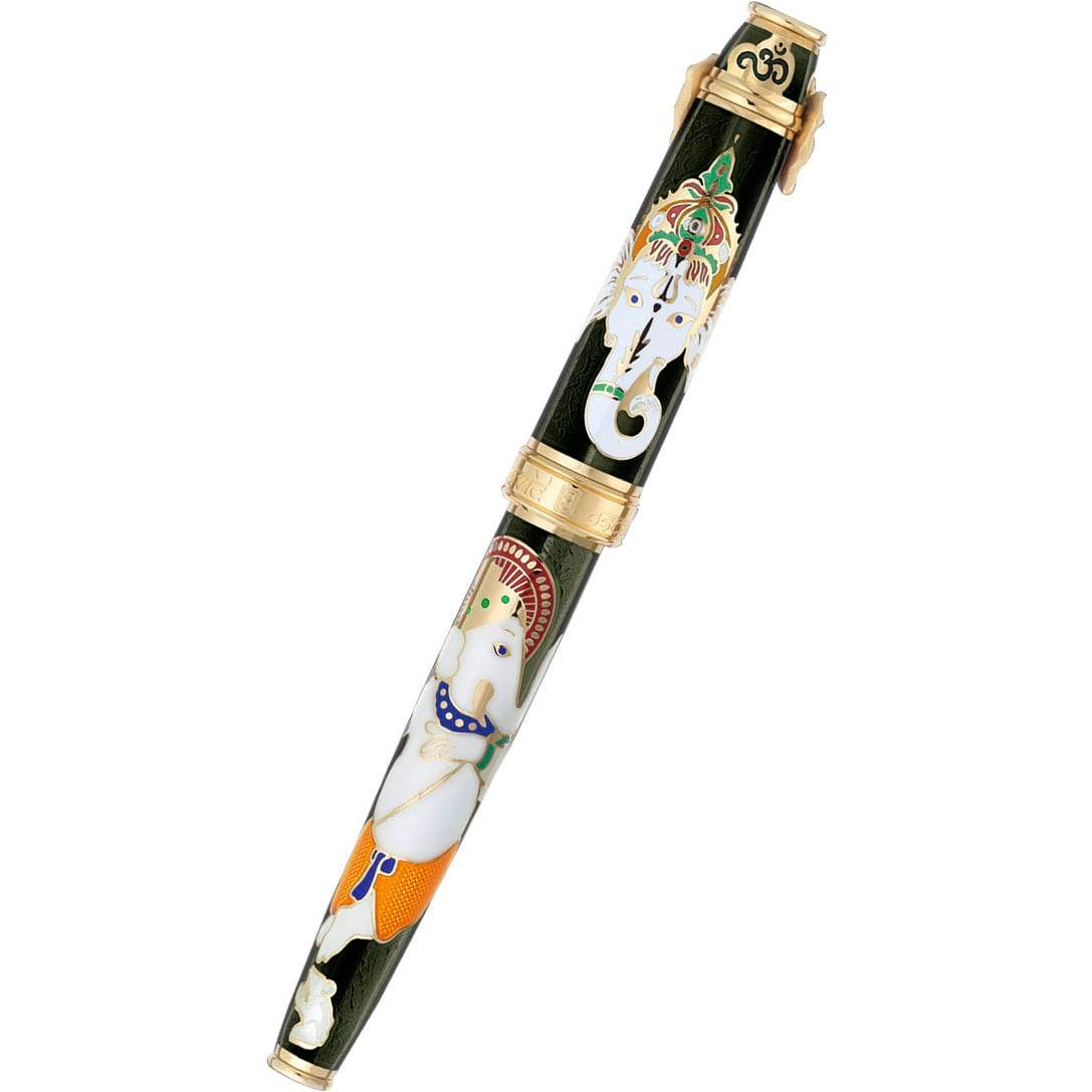 David Oscarson Lord Ganesha Rollerball Pen - Mossy Black - Pen Boutique Ltd