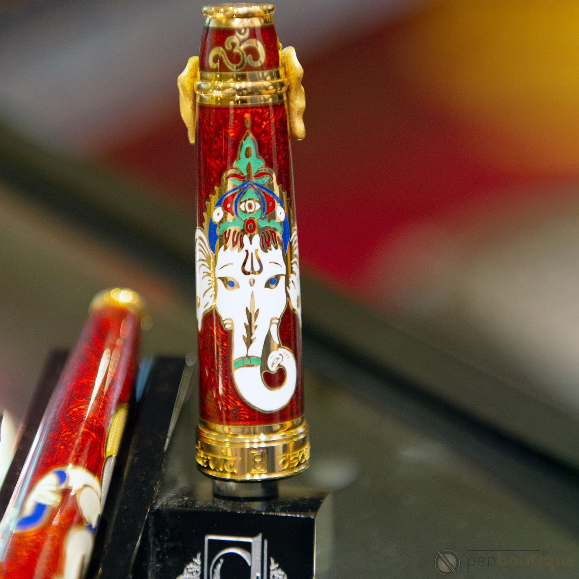 David Oscarson Lord Ganesha Rollerball Pen - Ruby Red - Pen Boutique Ltd