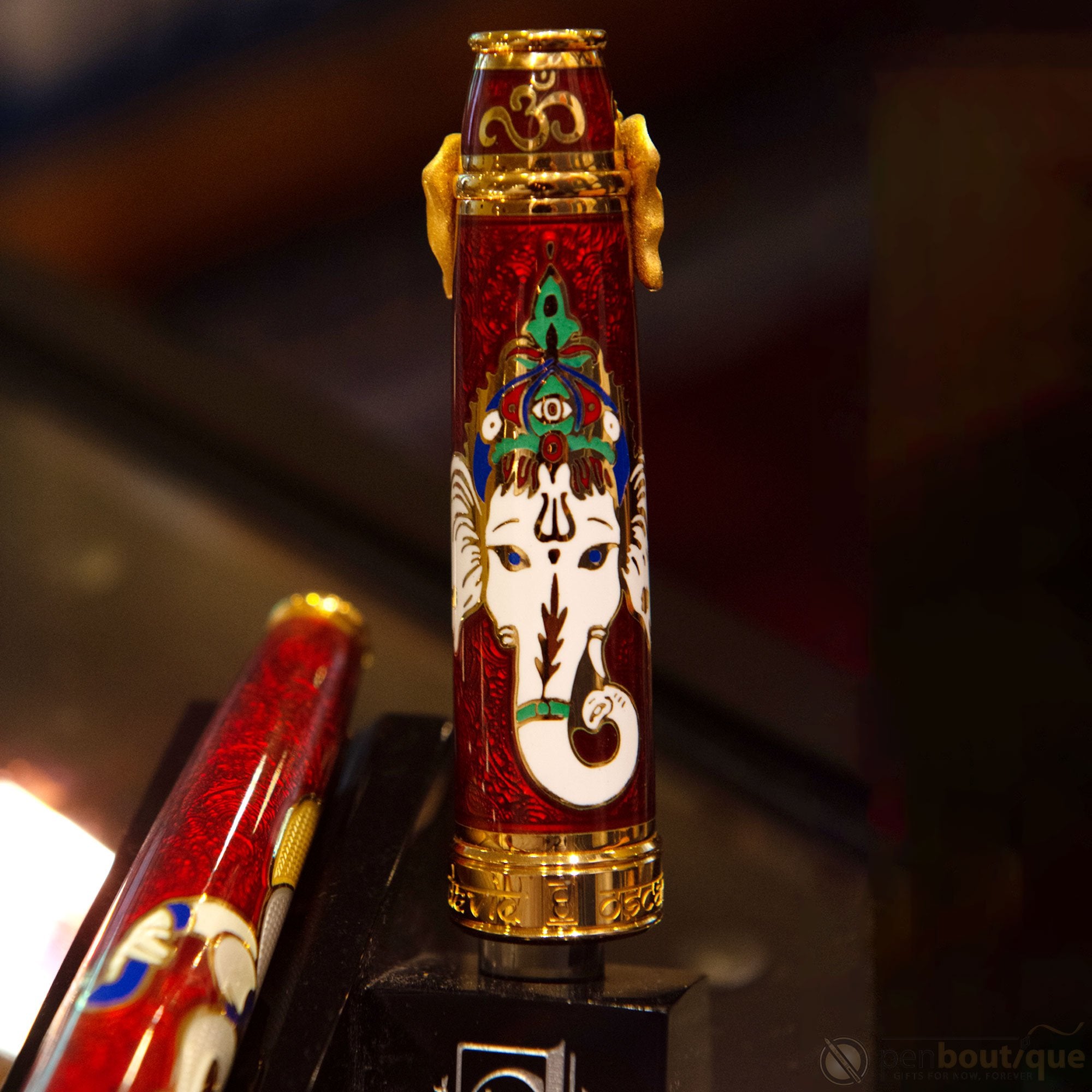 David Oscarson Lord Ganesha Rollerball Pen - Ruby Red - Pen Boutique Ltd