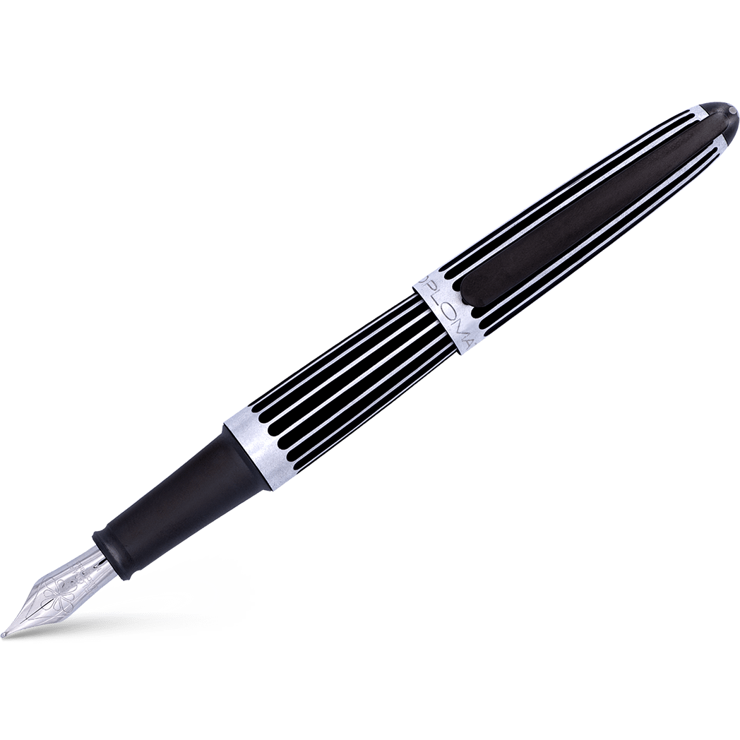 Diplomat Aero Fountain Pen - Stripes Black - Pen Boutique Ltd