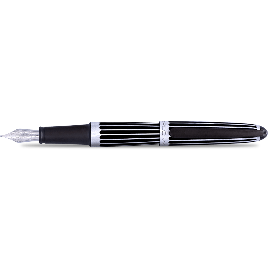 Diplomat Aero Fountain Pen - Stripes Black - Pen Boutique Ltd