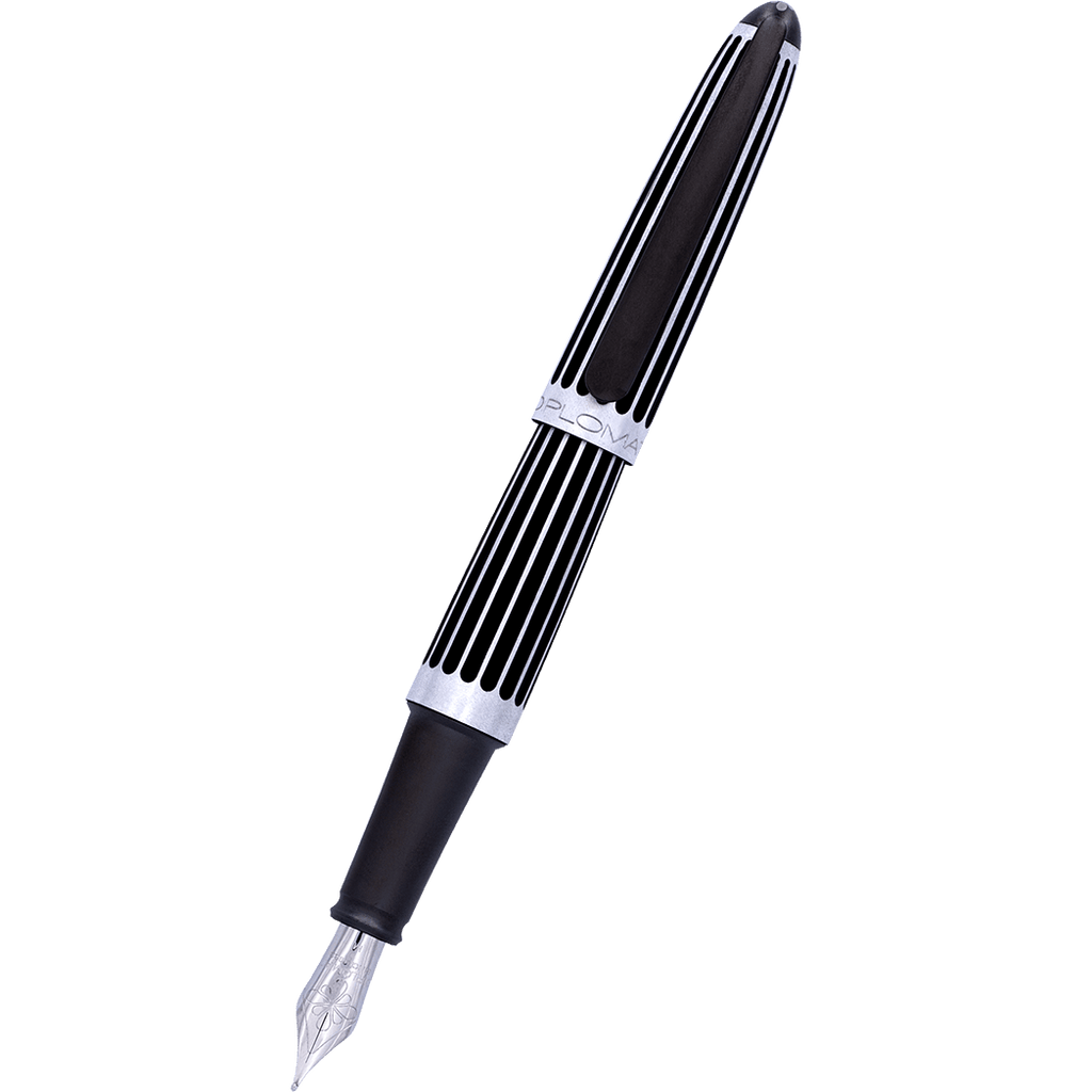 Diplomat Aero Fountain Pen - Stripes Black - Pen Boutique Ltd