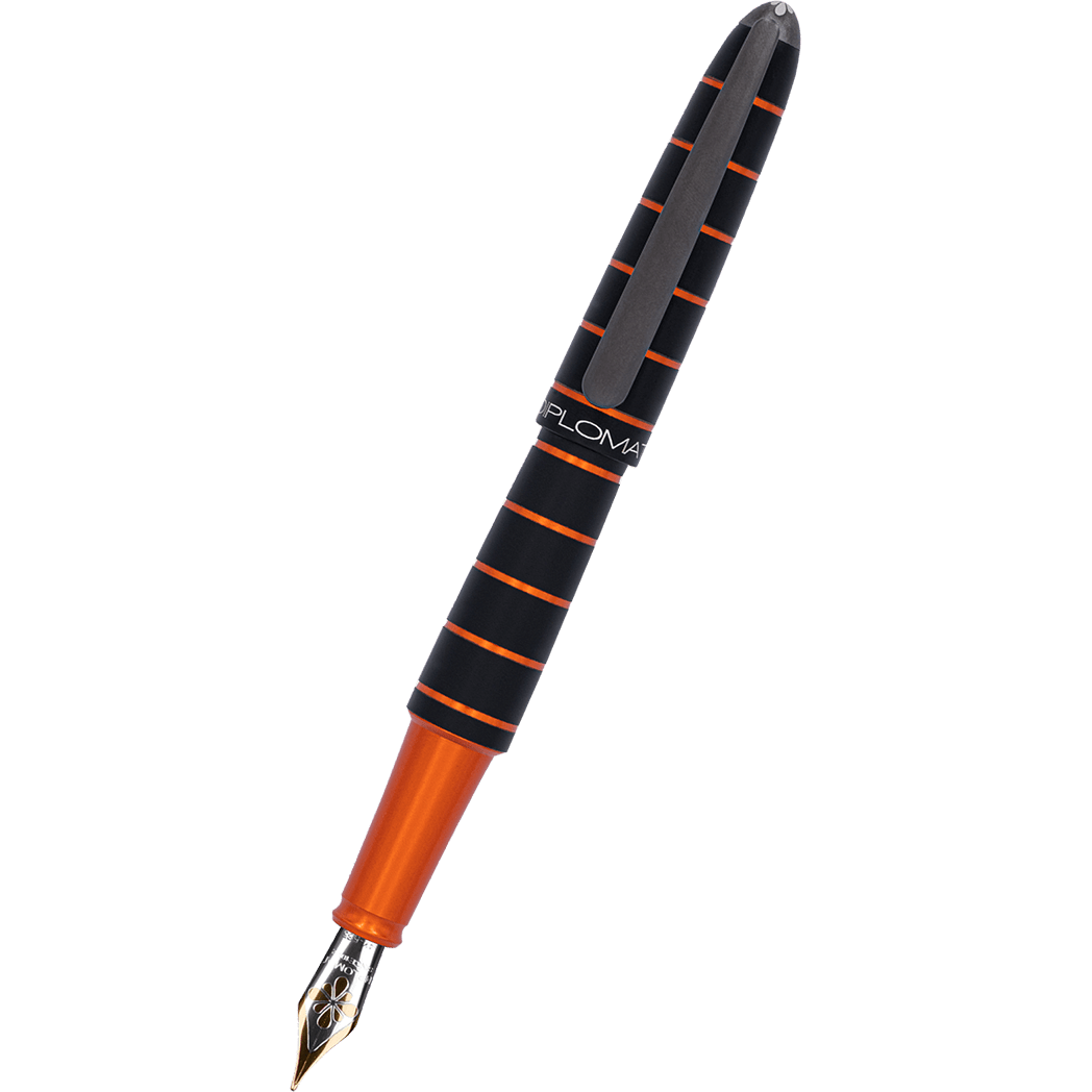Diplomat Elox Ring Fountain Pen - Black - 14K Gold Nib - Pen Boutique Ltd