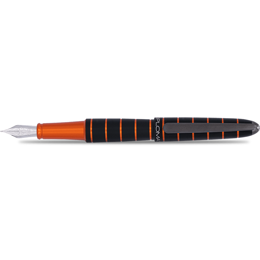 Diplomat Elox Ring Fountain Pen - Black - Stainless Steel Nib - Pen Boutique Ltd