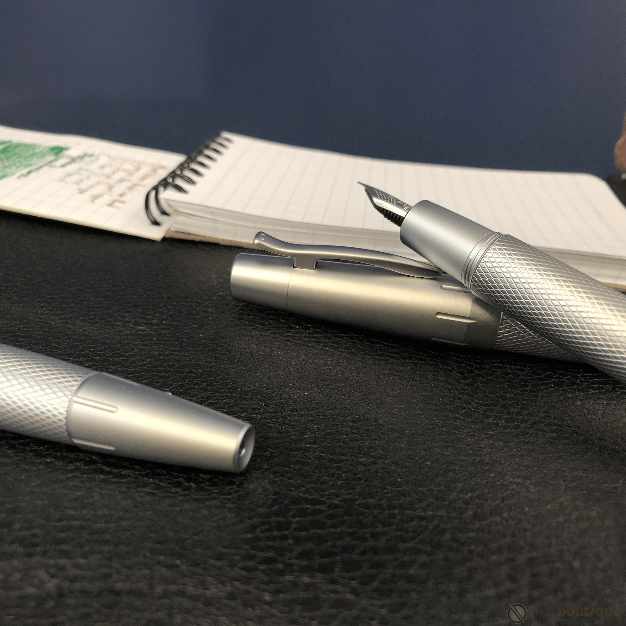 Faber-Castell Design E-Motion Rollerball Pen - Pure Silver - Pen Boutique Ltd