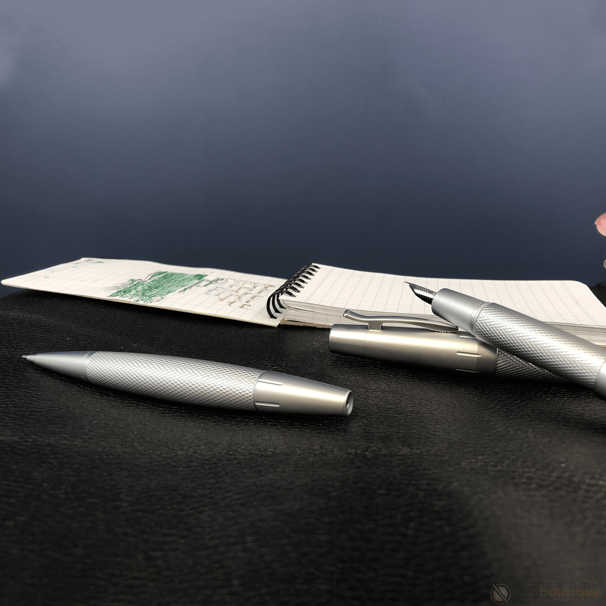 Faber-Castell Design E-Motion Rollerball Pen - Pure Silver - Pen Boutique Ltd
