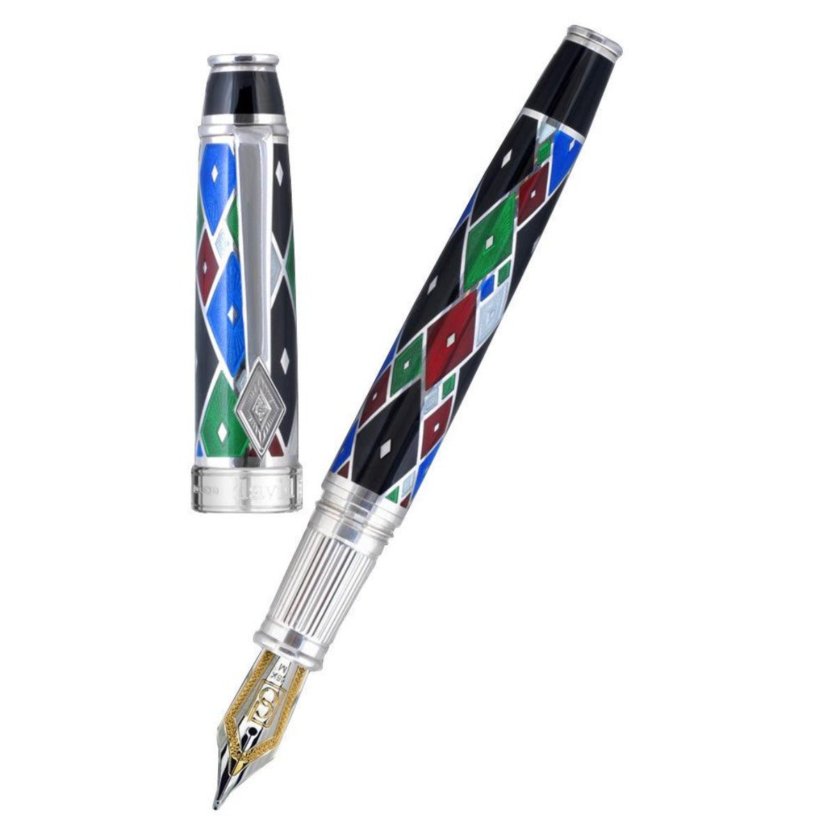 David Oscarson Harlequin Fountain Pen - Opaque Black/Onyx - Pen Boutique Ltd