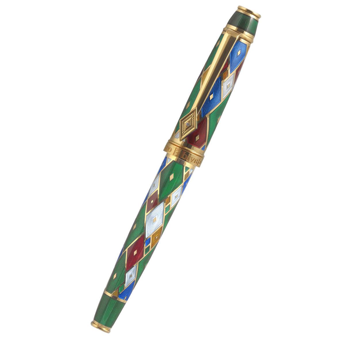 David Oscarson Harlequin Rollerball Pen - Emerald Green - Pen Boutique Ltd