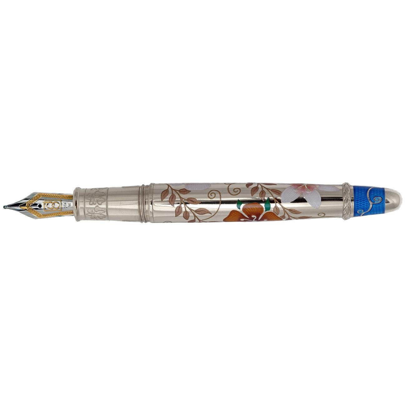 David Osarson Carl Linnaeus Fountain Pen - Royal Blue with Multi-Colored Translucent Hard Enamel - Pen Boutique Ltd