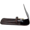 Yak Leather Premium Leather Two Pen Pouch with Flap Brown-Pen Boutique Ltd