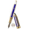 David Oscarson Trellis Fountain Pen - Limited Edition - Sapphire & White/18k YG Vermeil-Pen Boutique Ltd