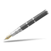 David Oscarson Rosetta Stone Fountain Pen - Translucent Grey and Opaque Black and Red Hard Enamel-Pen Boutique Ltd