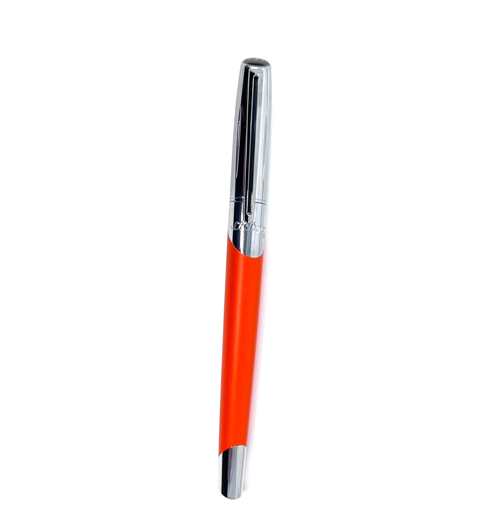 S T Dupont Defi Millennium Silver/Matte Orange Rollerball Pen - Pen Boutique Ltd