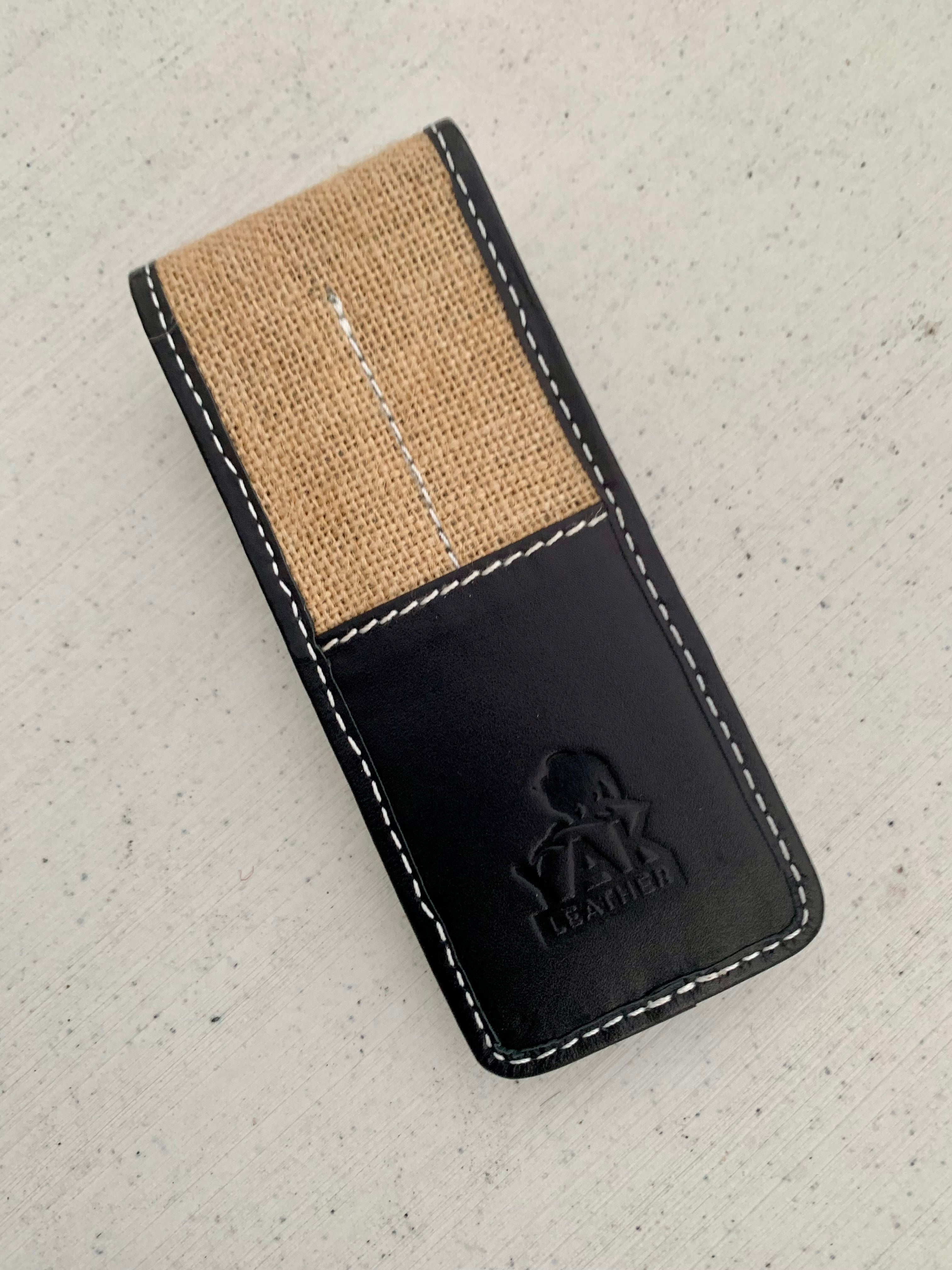 Pen Boutique Yak Leather 2 Pen Jute Cover - Black - Pen Boutique Ltd
