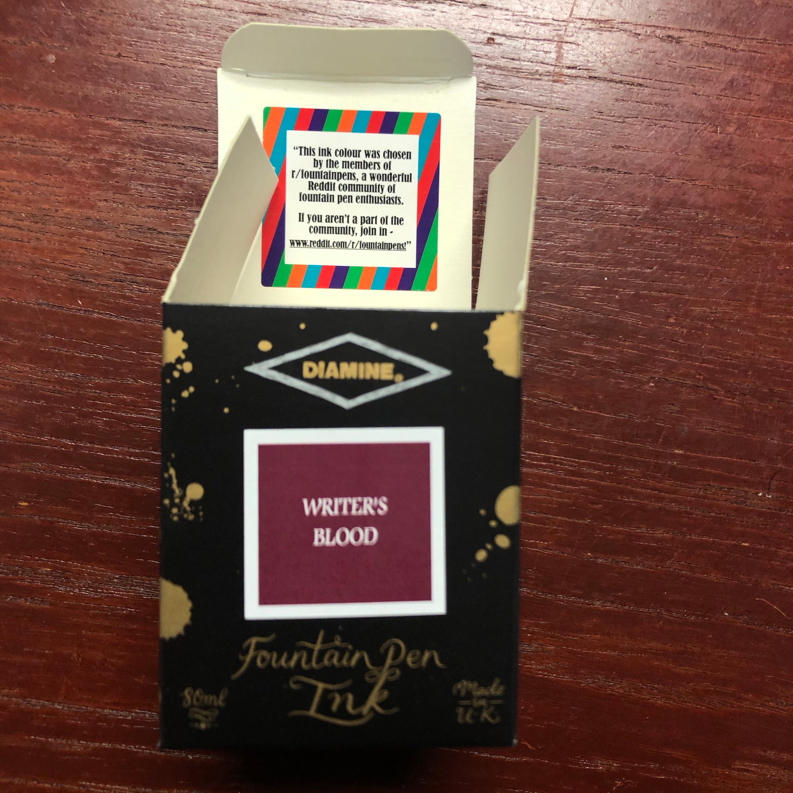 Diamine Ink Bottle - Writer's Blood - 80ml - Pen Boutique Ltd