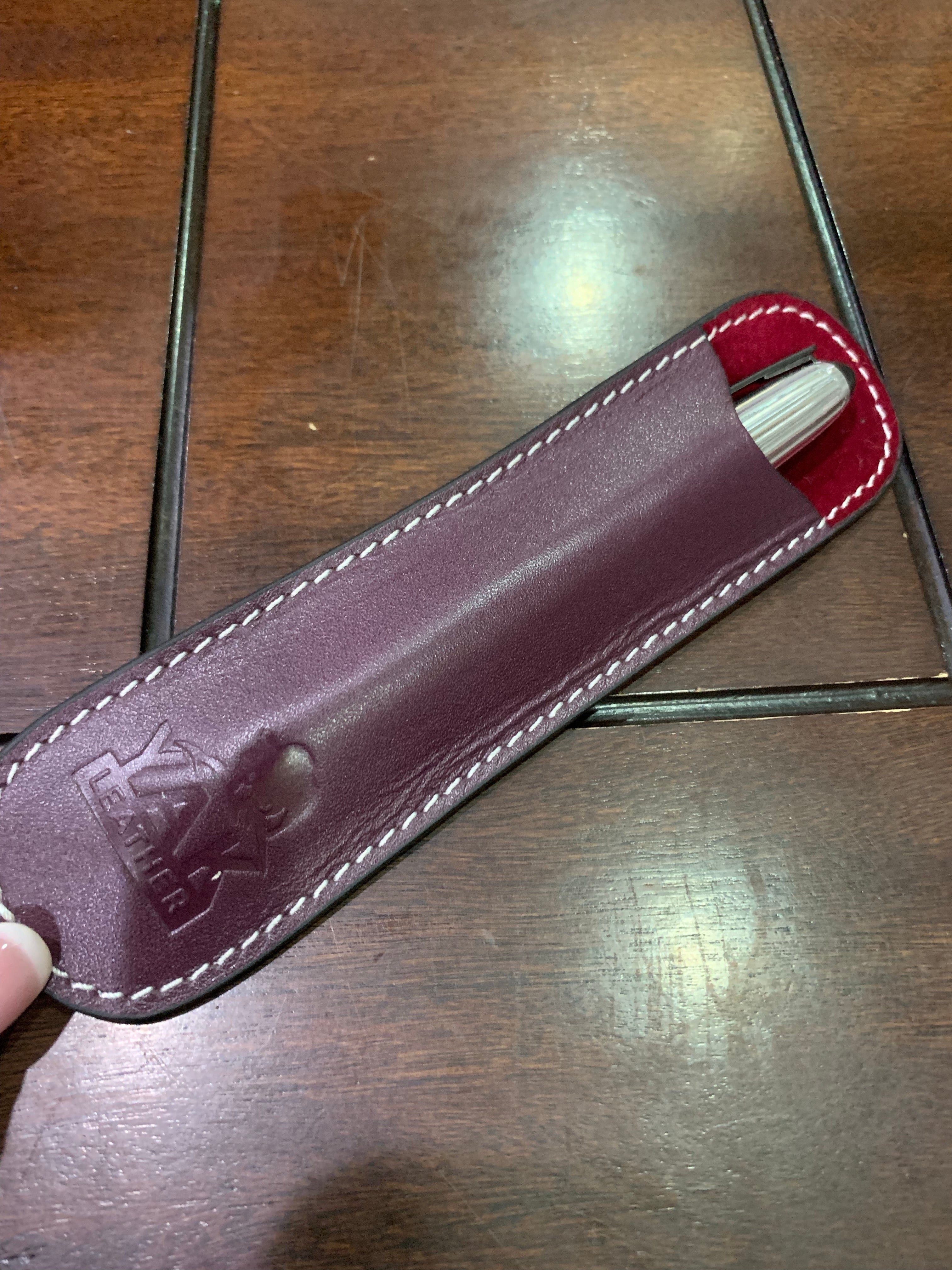 Pen Boutique Yak Leather Single Pen Sleeve - Purple - Pen Boutique Ltd