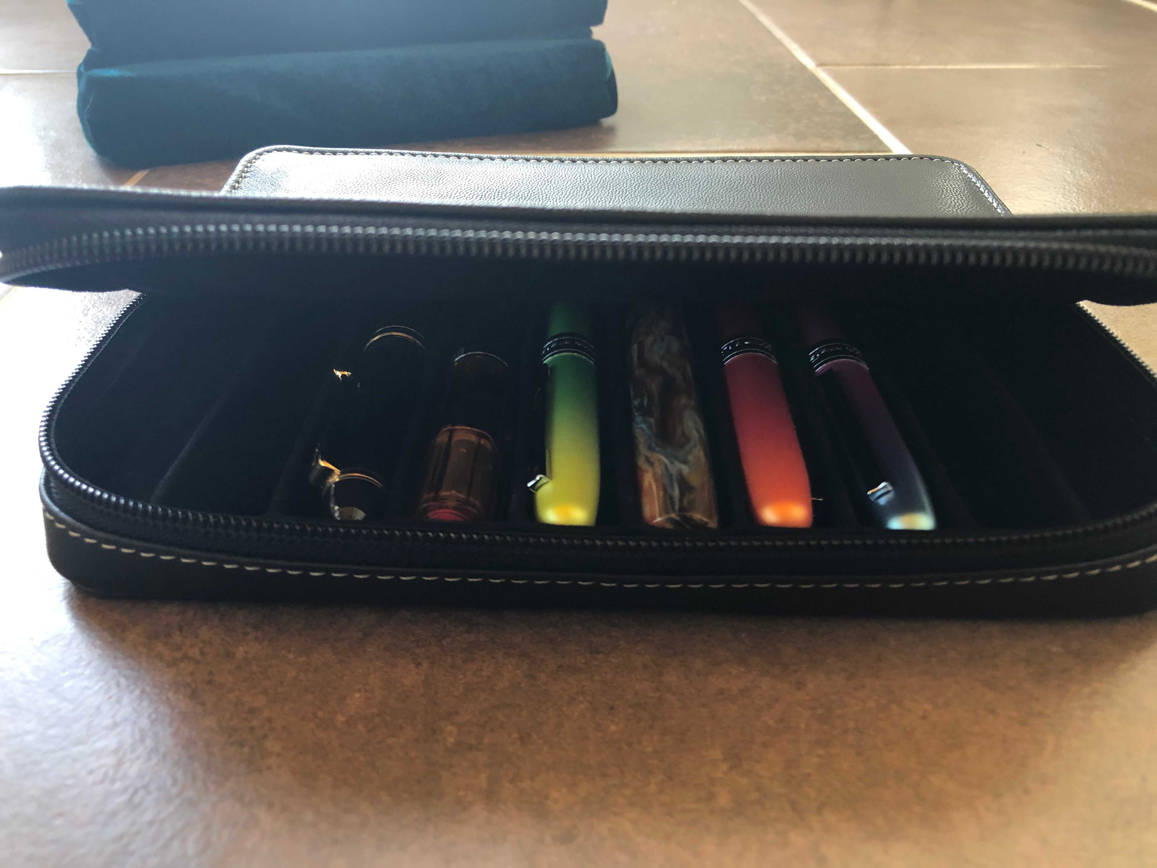 Pen Boutique Yak Leather 10 Pen Holder - Black - Pen Boutique Ltd