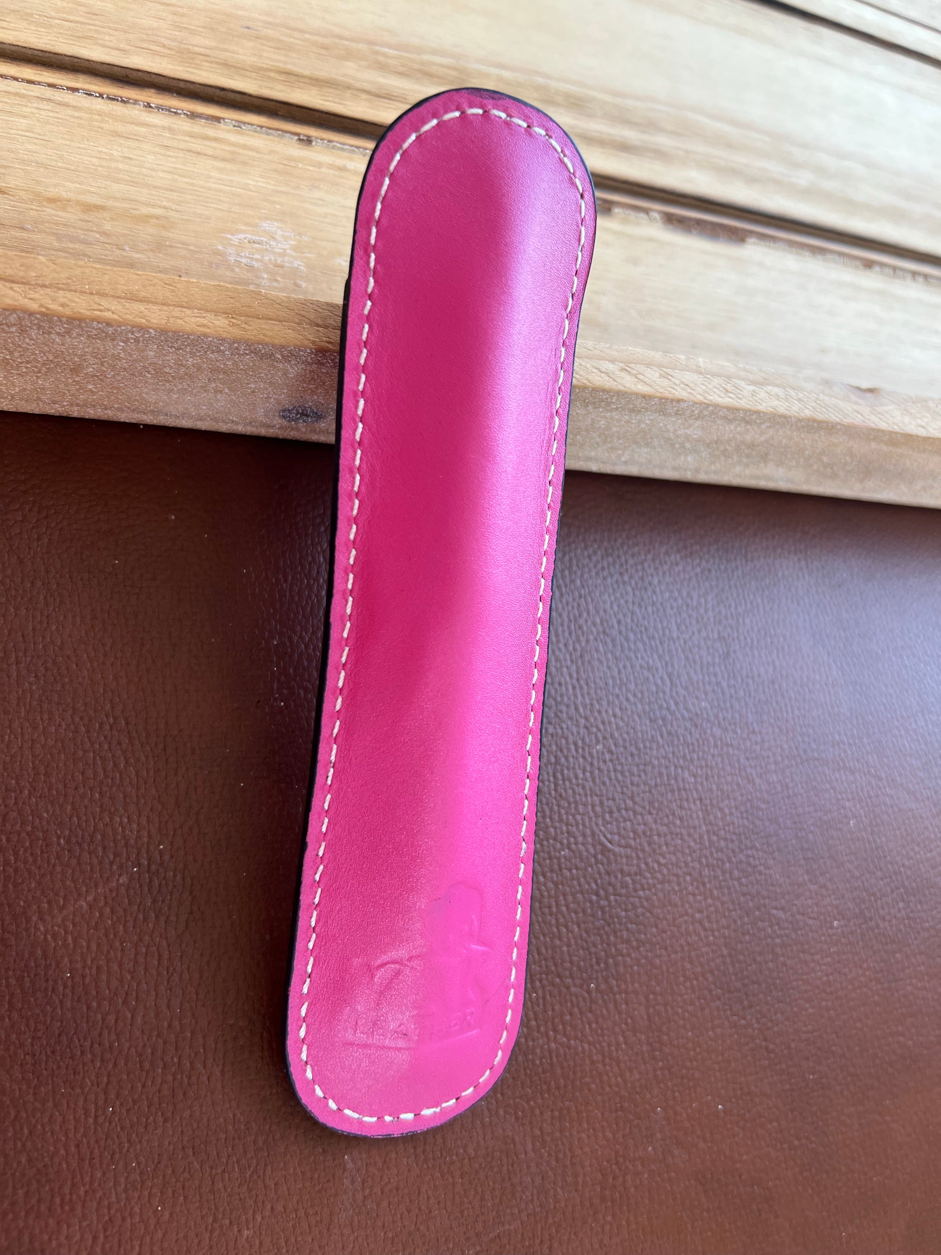 Pen Boutique Yak Leather Single Pen Sleeve - Pink - Pen Boutique Ltd