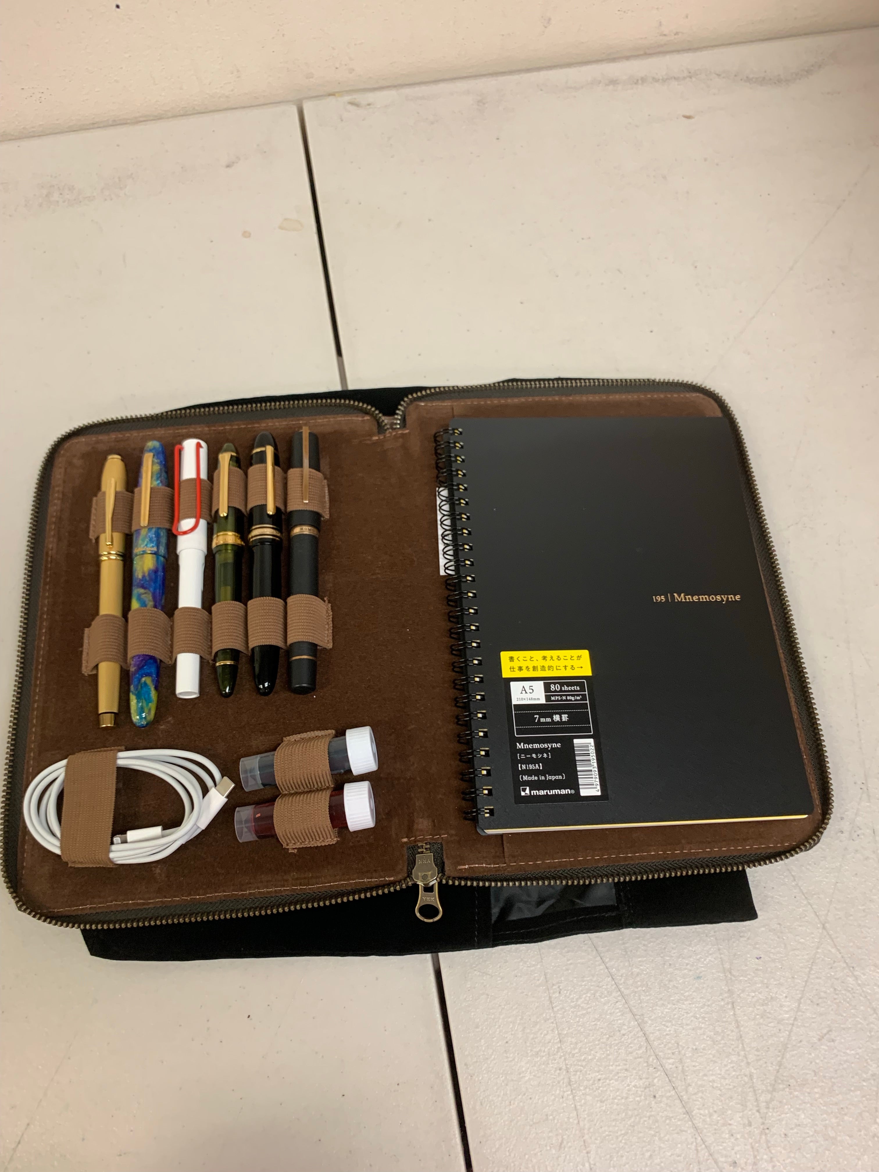 Pen Boutique Yak Leather A5 Zipped Folio - Crazy Horse Chocolate - Pen Boutique Ltd