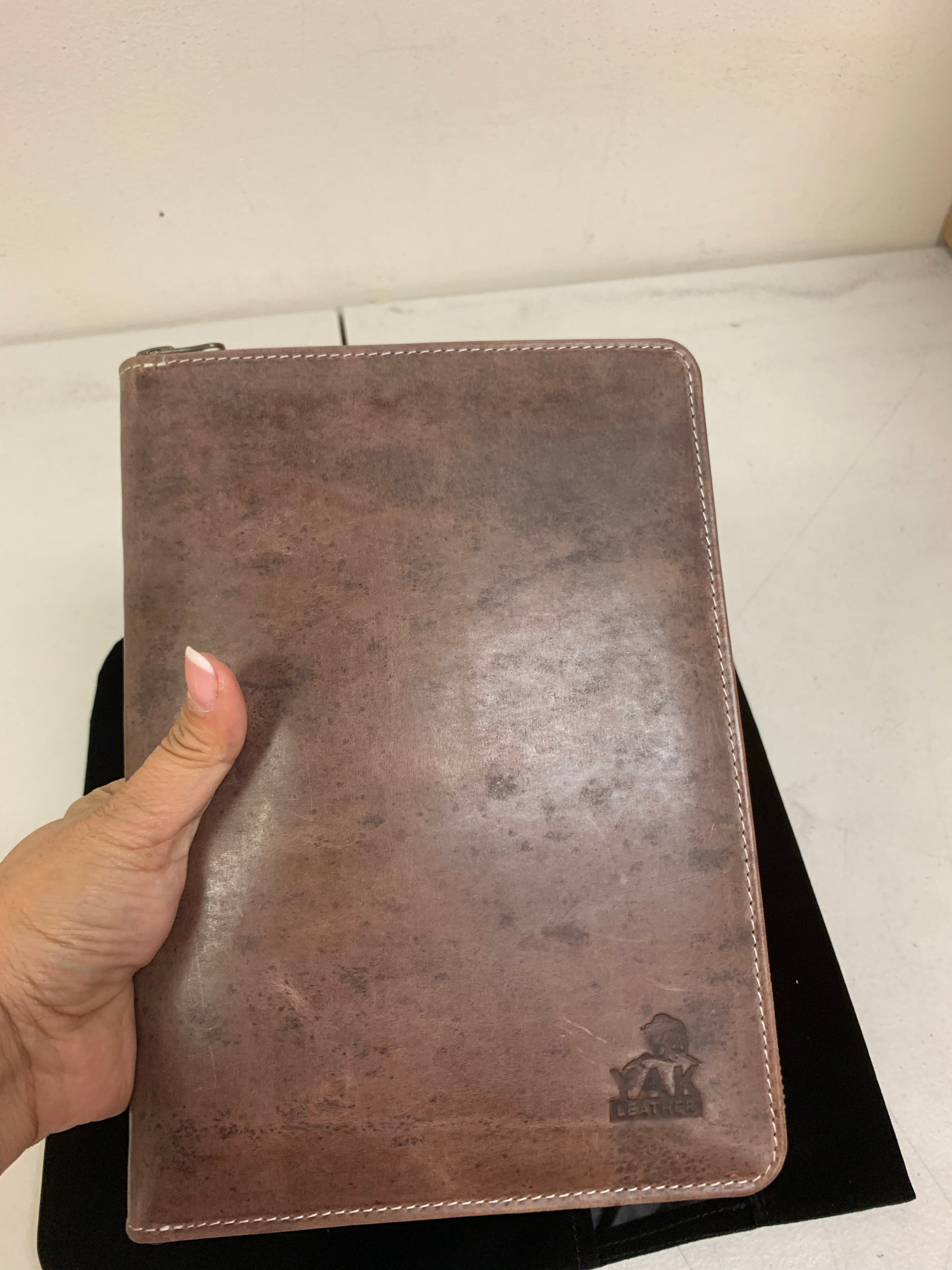 Pen Boutique Yak Leather A5 Zipped Folio - Crazy Horse Chocolate - Pen Boutique Ltd