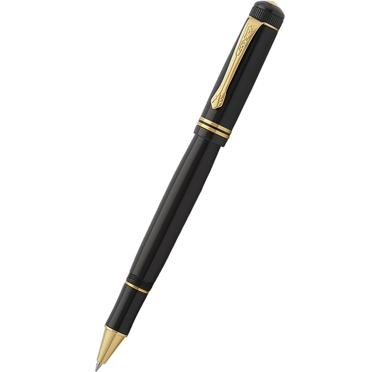 Kaweco Dia2 Rollerball Pen - Gold Trim - Black - Pen Boutique Ltd