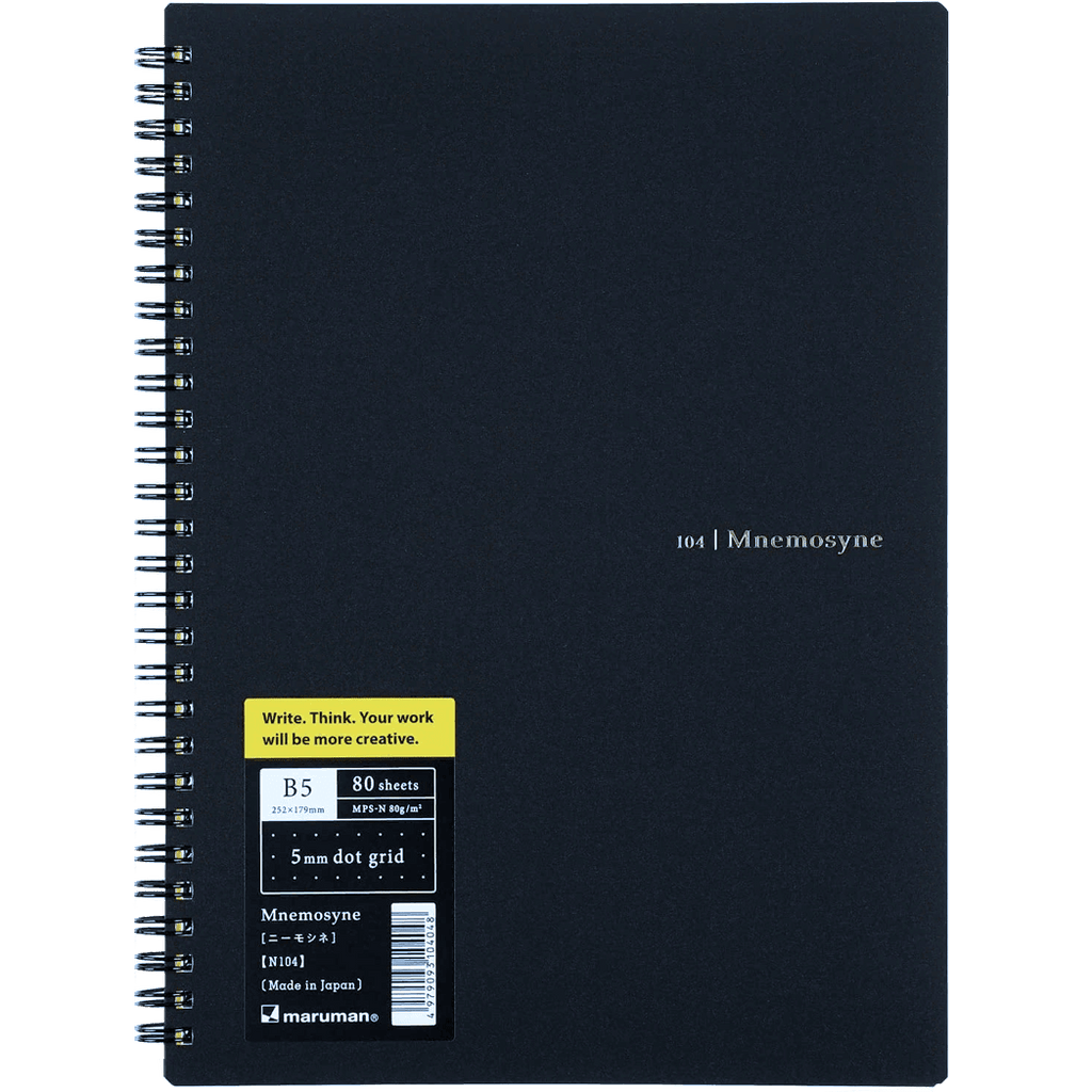 Maruman Mnemosyne Notebooks - Black - Dot - B5 - Pen Boutique Ltd