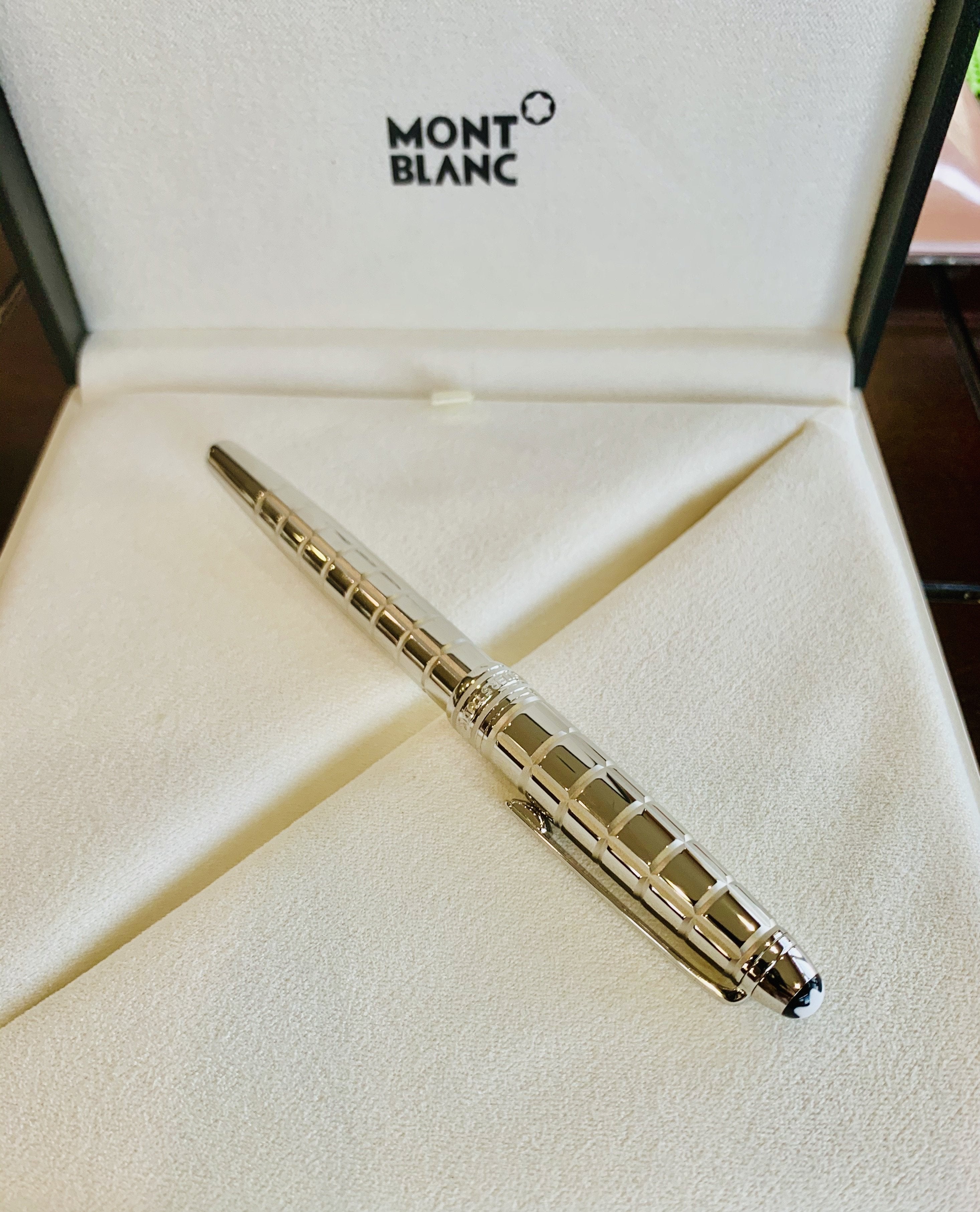 Montblanc 163 Solitaire Rollerball Pen - Platinum plated Facet-Pen Boutique Ltd