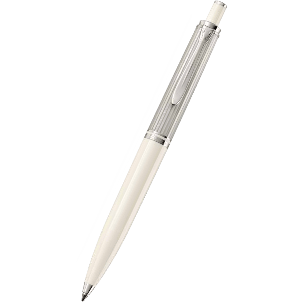 Pelikan Souveran Ballpoint Pen - K405 Silver - White - Pen Boutique Ltd