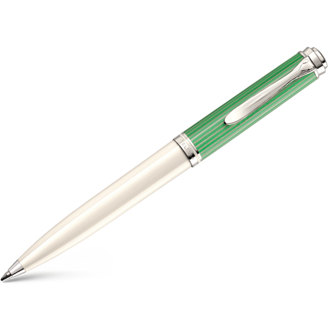 Pelikan Souveran Ballpoint Pen - K605 Green - White - Pen Boutique Ltd