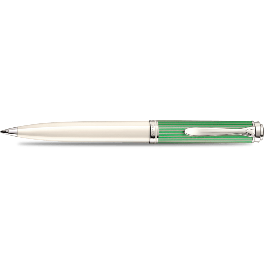 Pelikan Souveran Ballpoint Pen - K605 Green - White - Pen Boutique Ltd