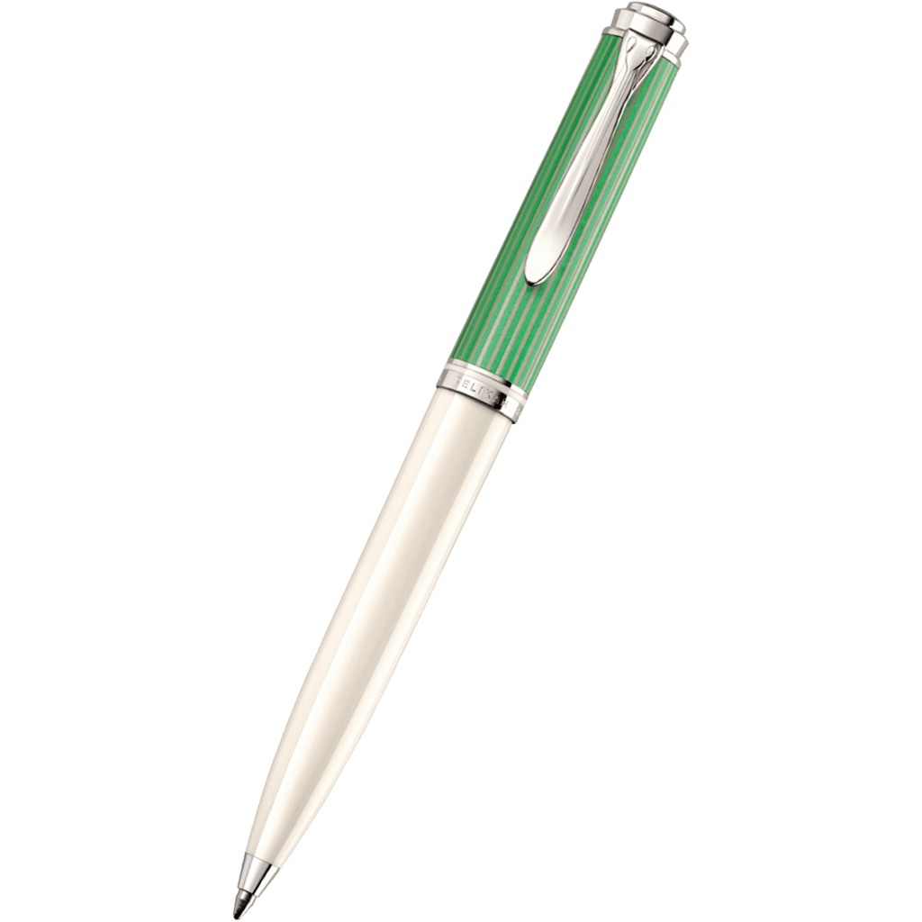Pelikan Souveran Ballpoint Pen - K605 Green - White - Pen Boutique Ltd