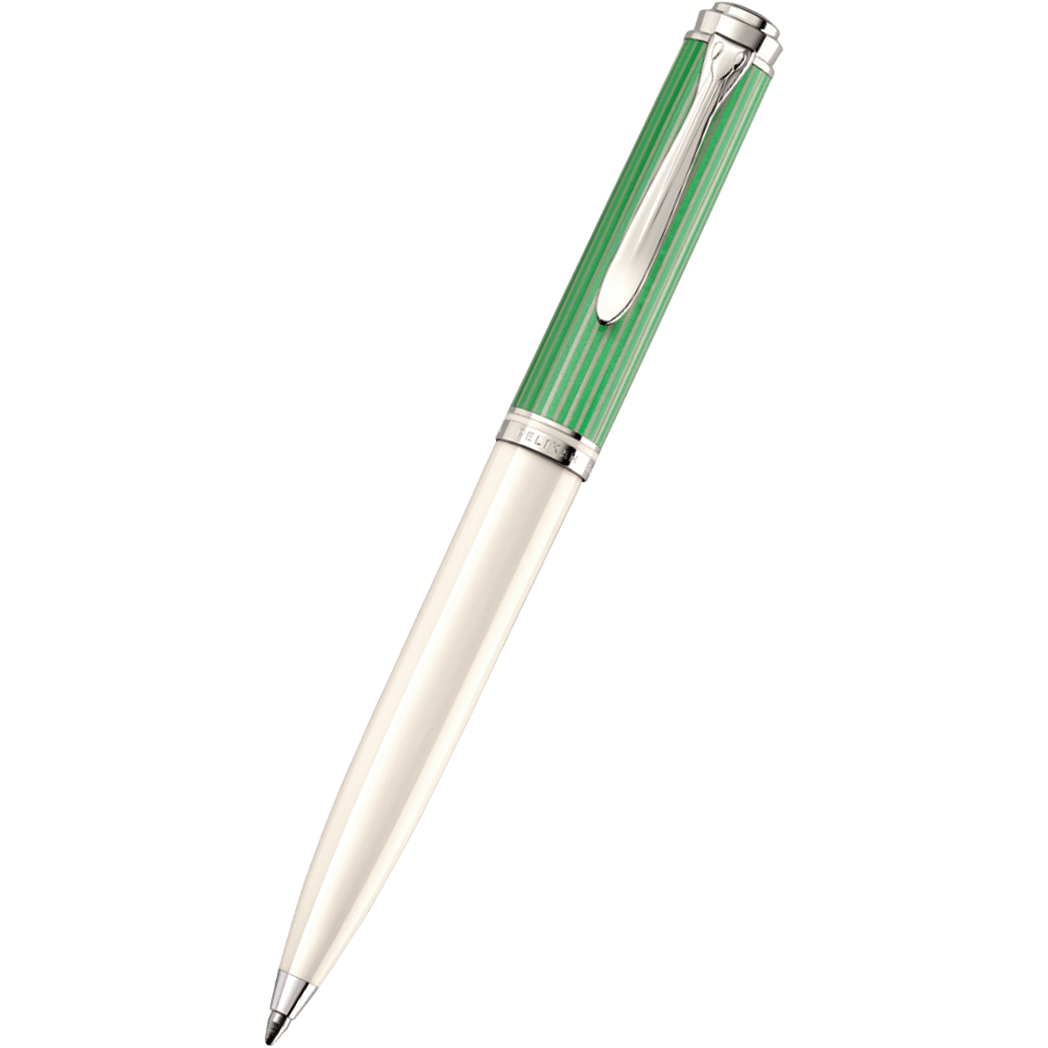 Pelikan Souveran Ballpoint Pen - K605 Green - White - Pen Boutique Ltd