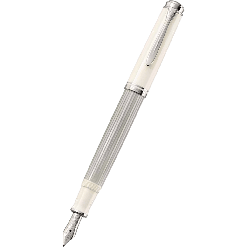 Pelikan Souveran Fountain Pen - M405 Silver - White - Pen Boutique Ltd