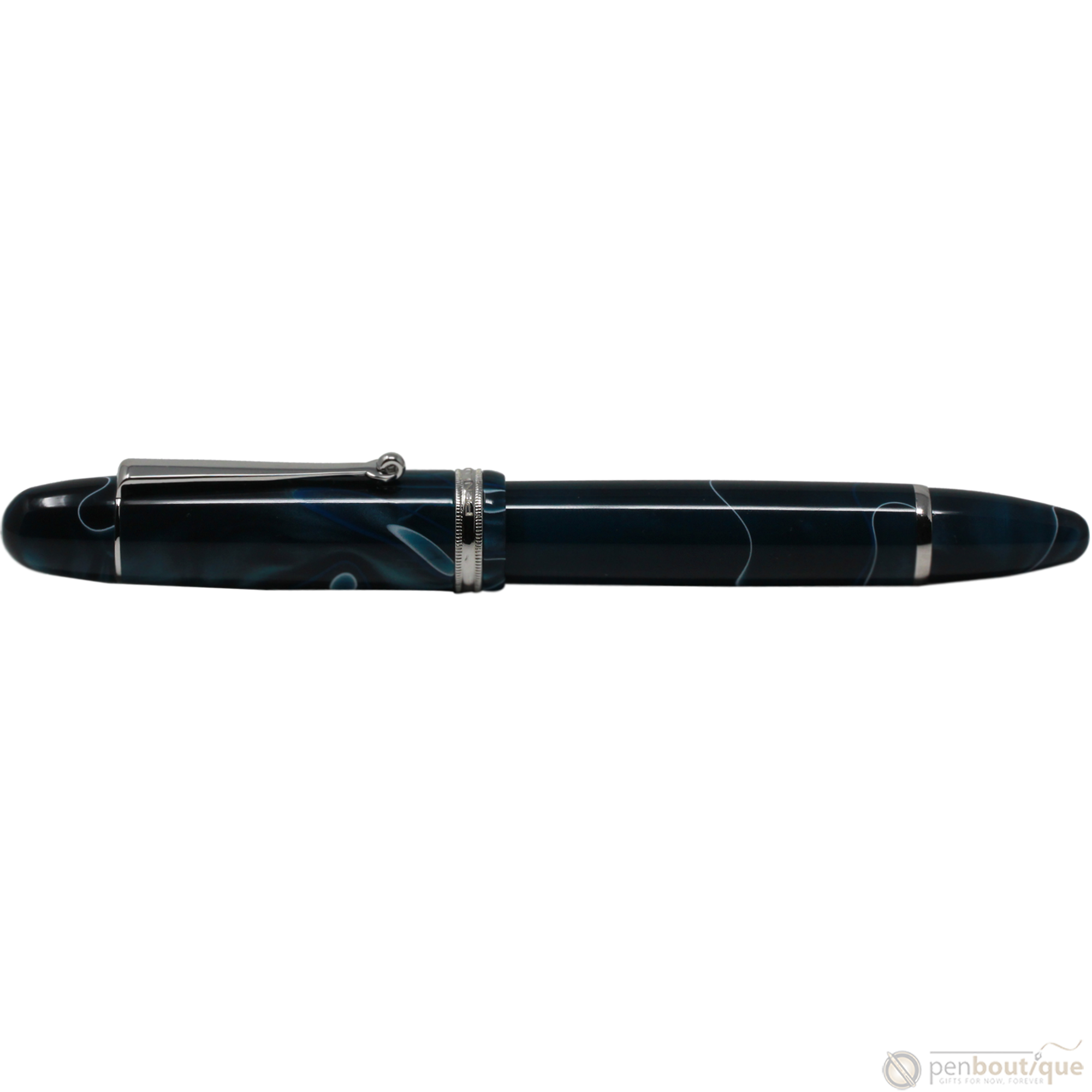 Penlux Masterpiece Grande Fountain Pen - Blue Swirl-Pen Boutique Ltd