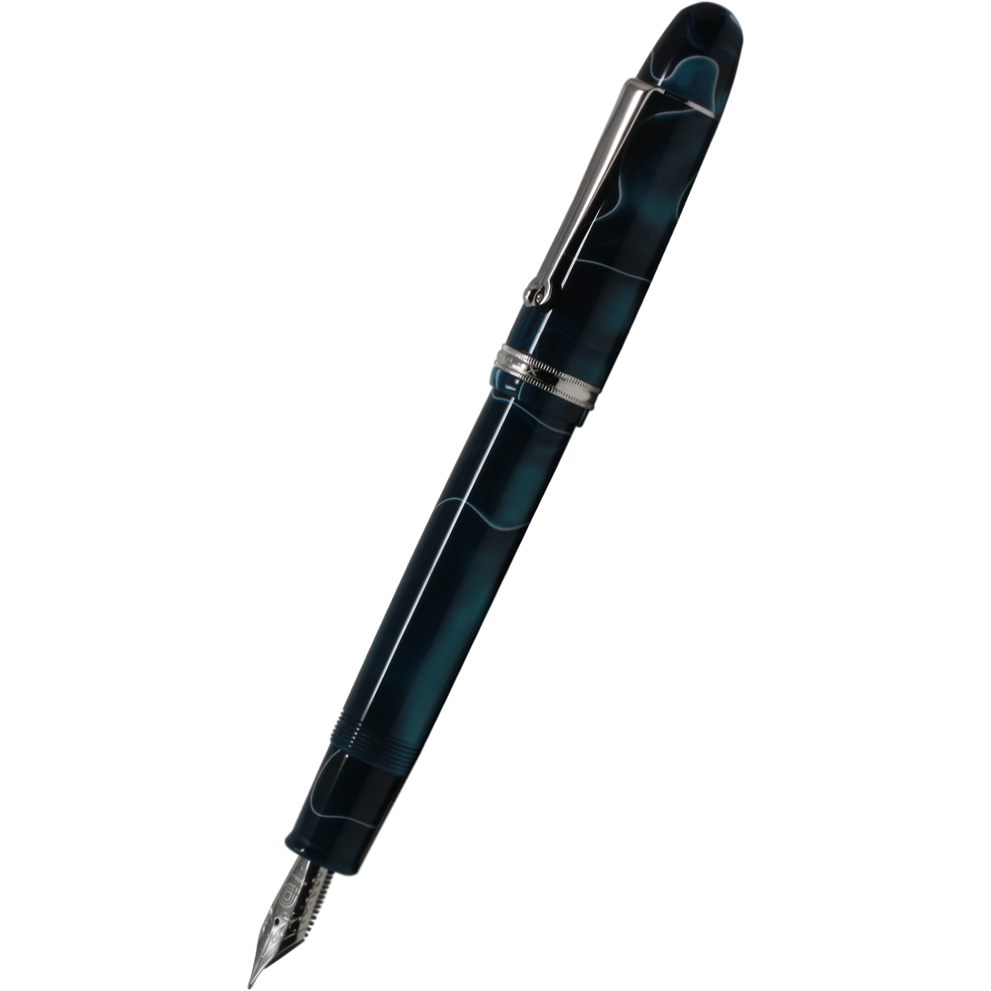 Penlux Masterpiece Grande Fountain Pen - Blue Swirl-Pen Boutique Ltd