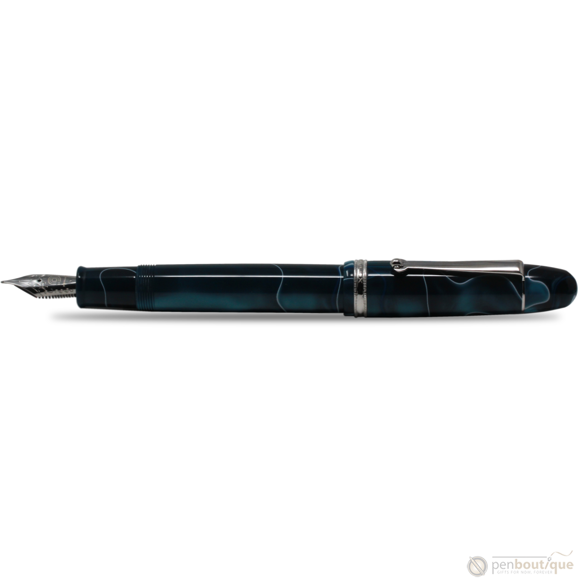 Penlux Masterpiece Grande Fountain Pen - Blue Swirl-Pen Boutique Ltd