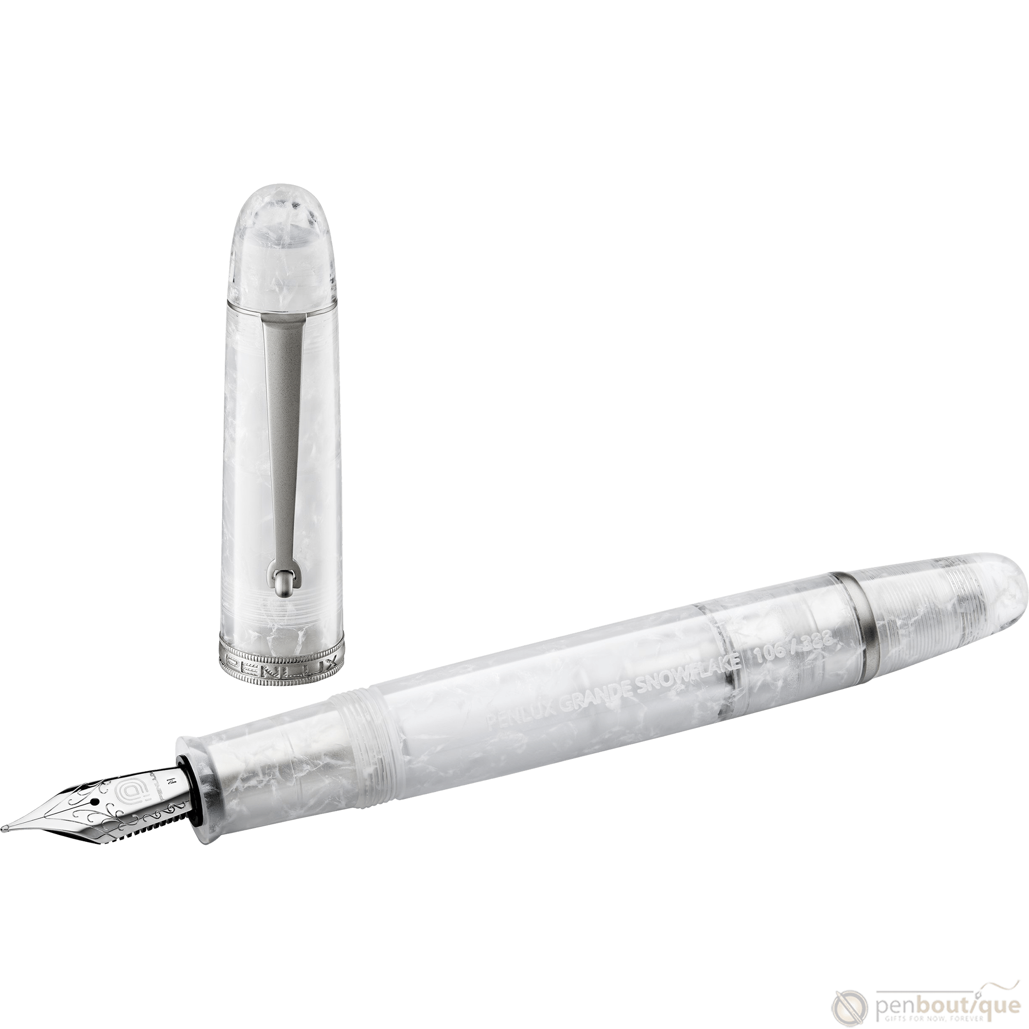 Penlux Masterpiece Grande Fountain Pen - Snowflake - Pen Boutique Ltd
