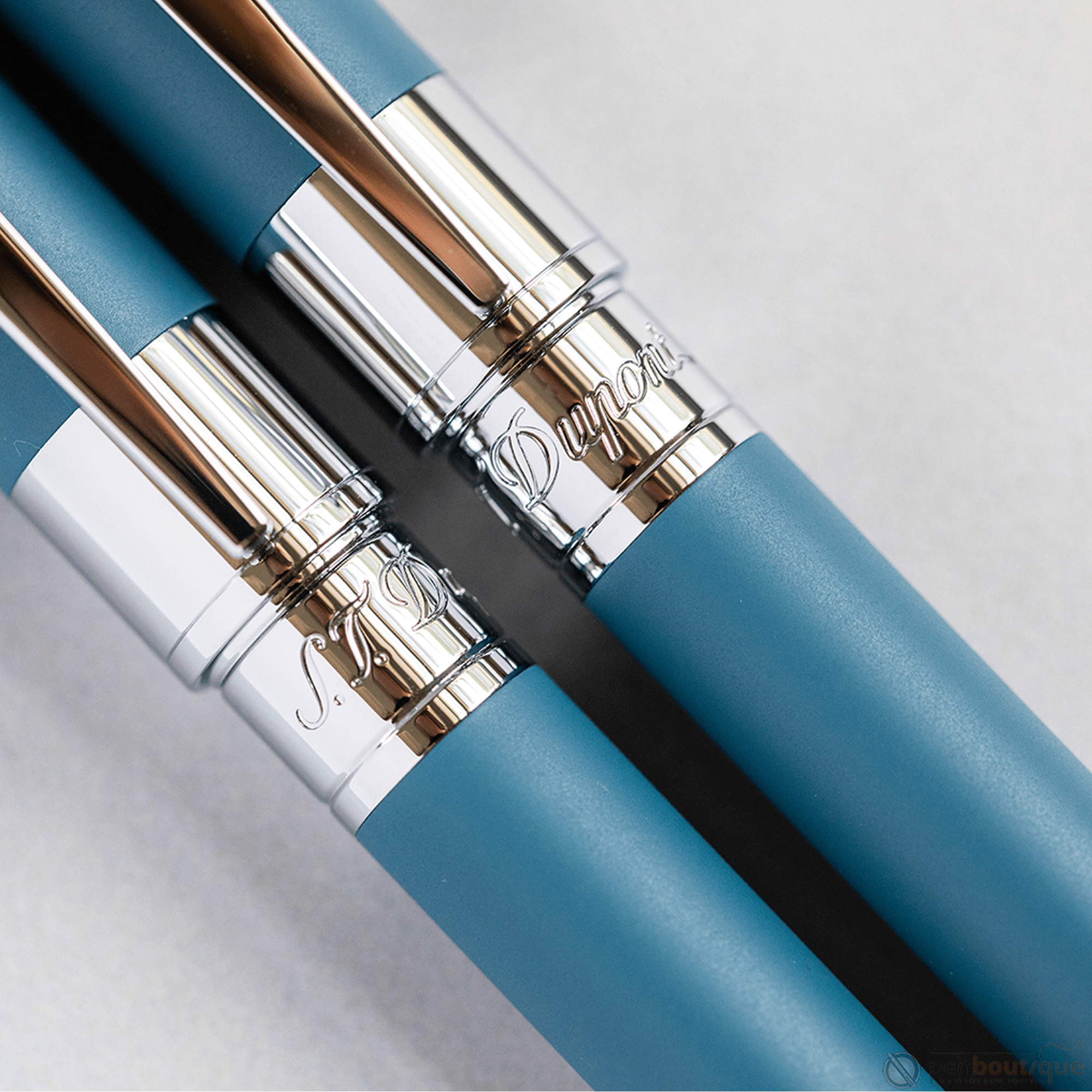 S T Dupont D - Initial Rollerball Pen - Shark Blue - Pen Boutique Ltd