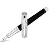 S T Dupont Fire Lines Fountain Pen - Palladium - Black-Pen Boutique Ltd