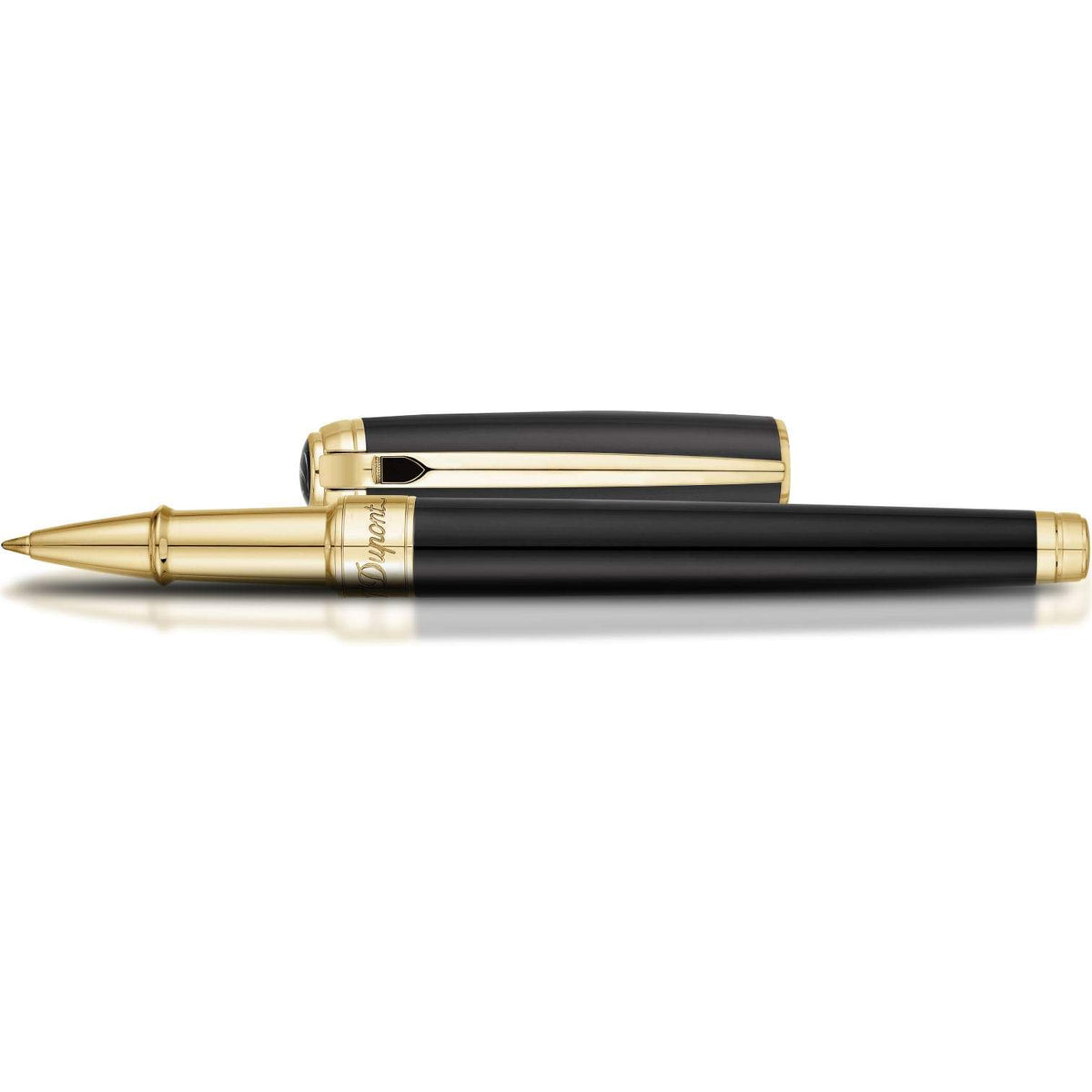 S T Dupont Line D Rollerball Pen - Gold - Black - Pen Boutique Ltd