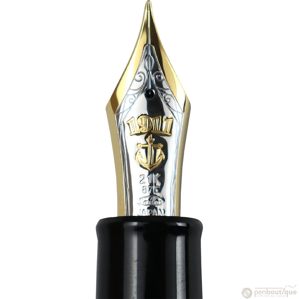 Sailor 1911 Fountain Pen - King of Pen - Black Ebonite - Naginata Togi nib. - Pen Boutique Ltd