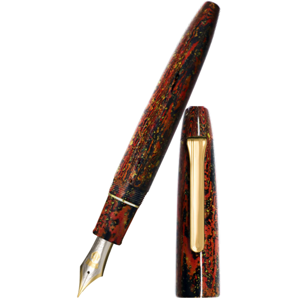 Sailor Fountain Pen - Naginata Togi - Red Flame - Gold Trim - Bespoke Dealer Exclusive - Pen Boutique Ltd