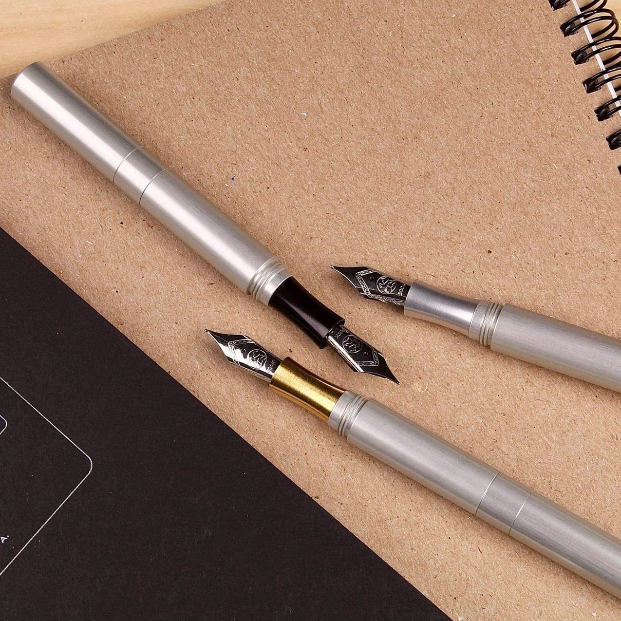 Schon DSGN The Pocket Six Fountain Pen - Silver Anodized Aluminium - Pen Boutique Ltd